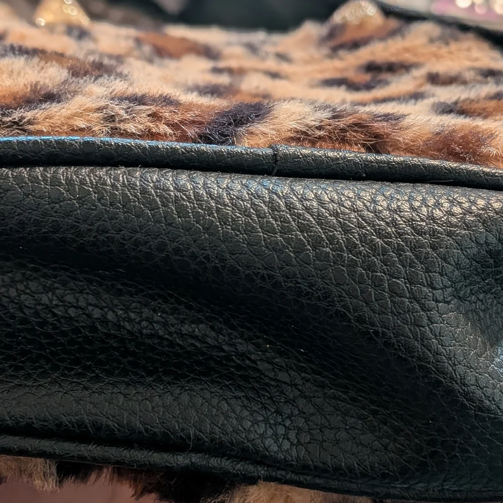 Leopard Print Faux Fur Women's Bag